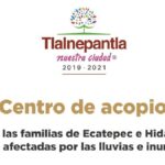 Lluvias Ecatepec e Hidalgo. Gobierno de Tlalnepantla abre centros de acopio Foto: Especial