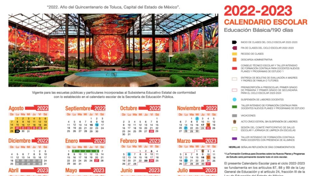 Calendario escolar Edomex 2022-2023. Vacaciones, CTE y descarga administrativa Foto: Especial